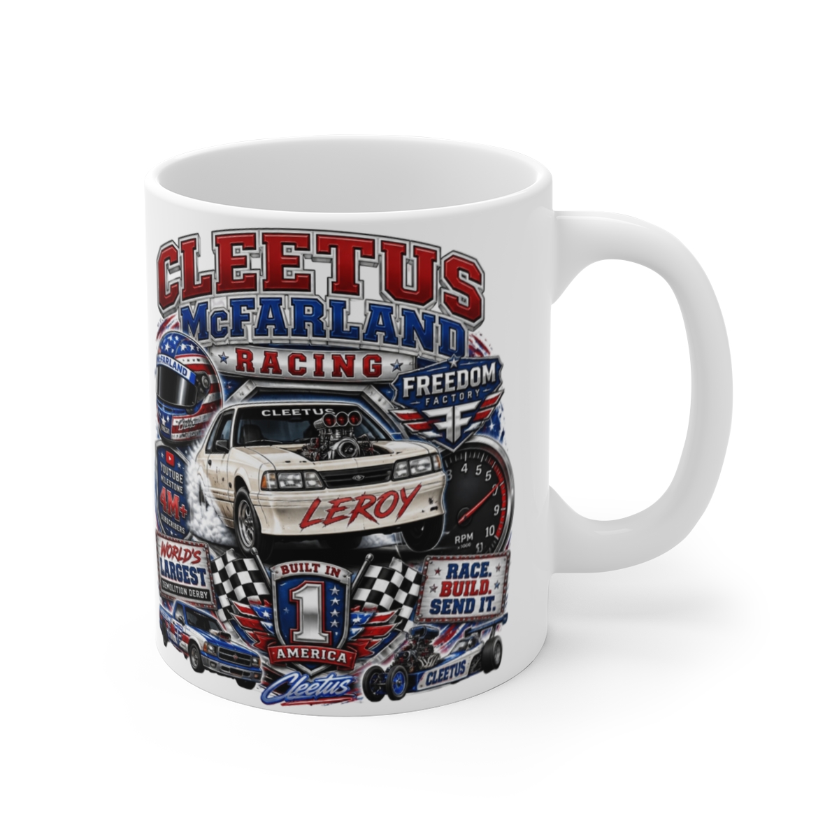 Cleetus McFarland "Leroy," White Mug